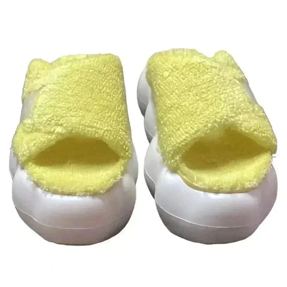 Ugg Sugarcloud Womens 9 Slide Platform Sandals Yellow Terry Slippers Shoes NEW - Picture 3 of 9